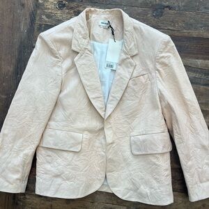 NWT Zadig & Voltaire Leather Blazer Light Beige (Poudre) Sz 42